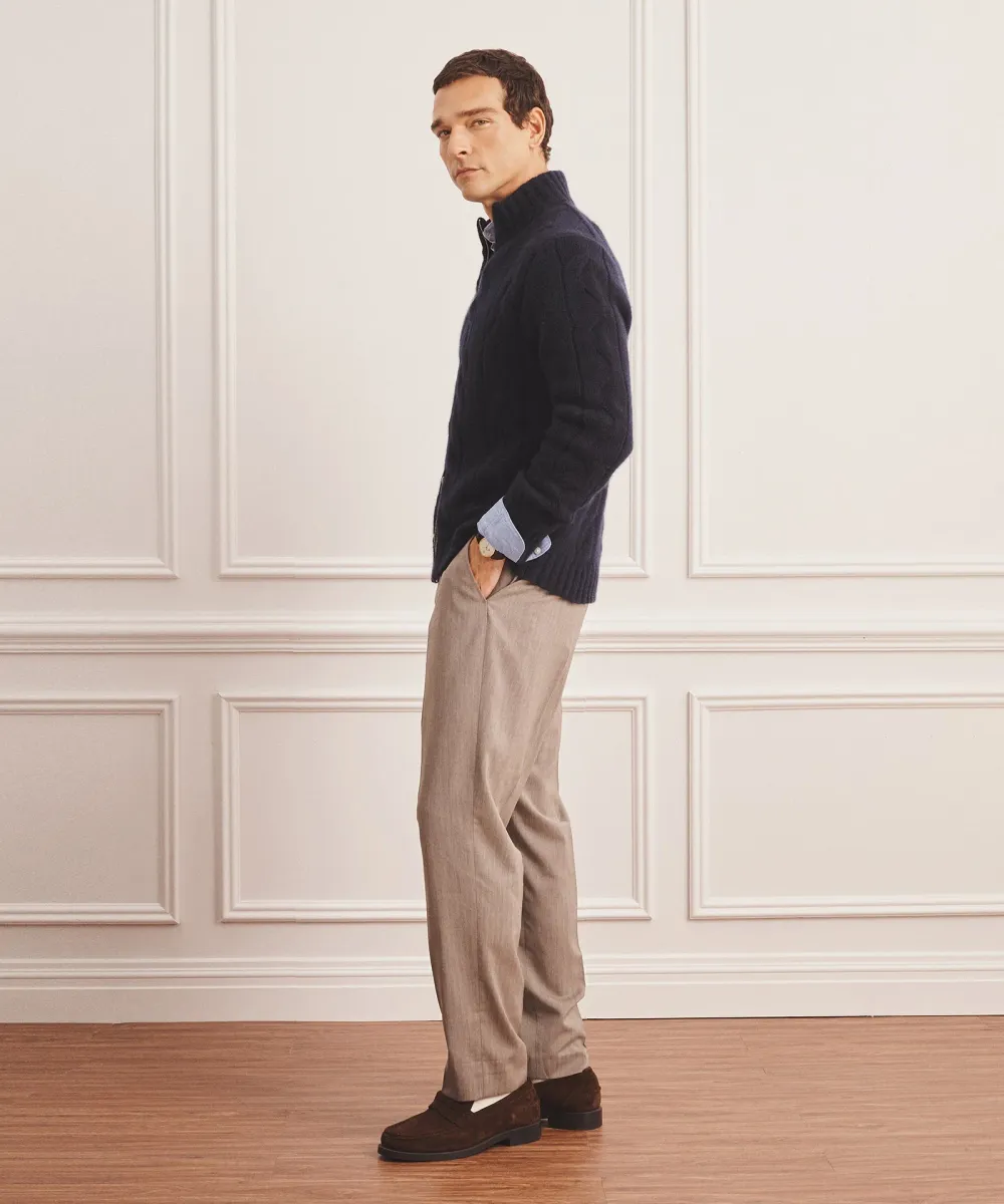 Super Luxe Cashmere Cable Full Zip Sweater 10