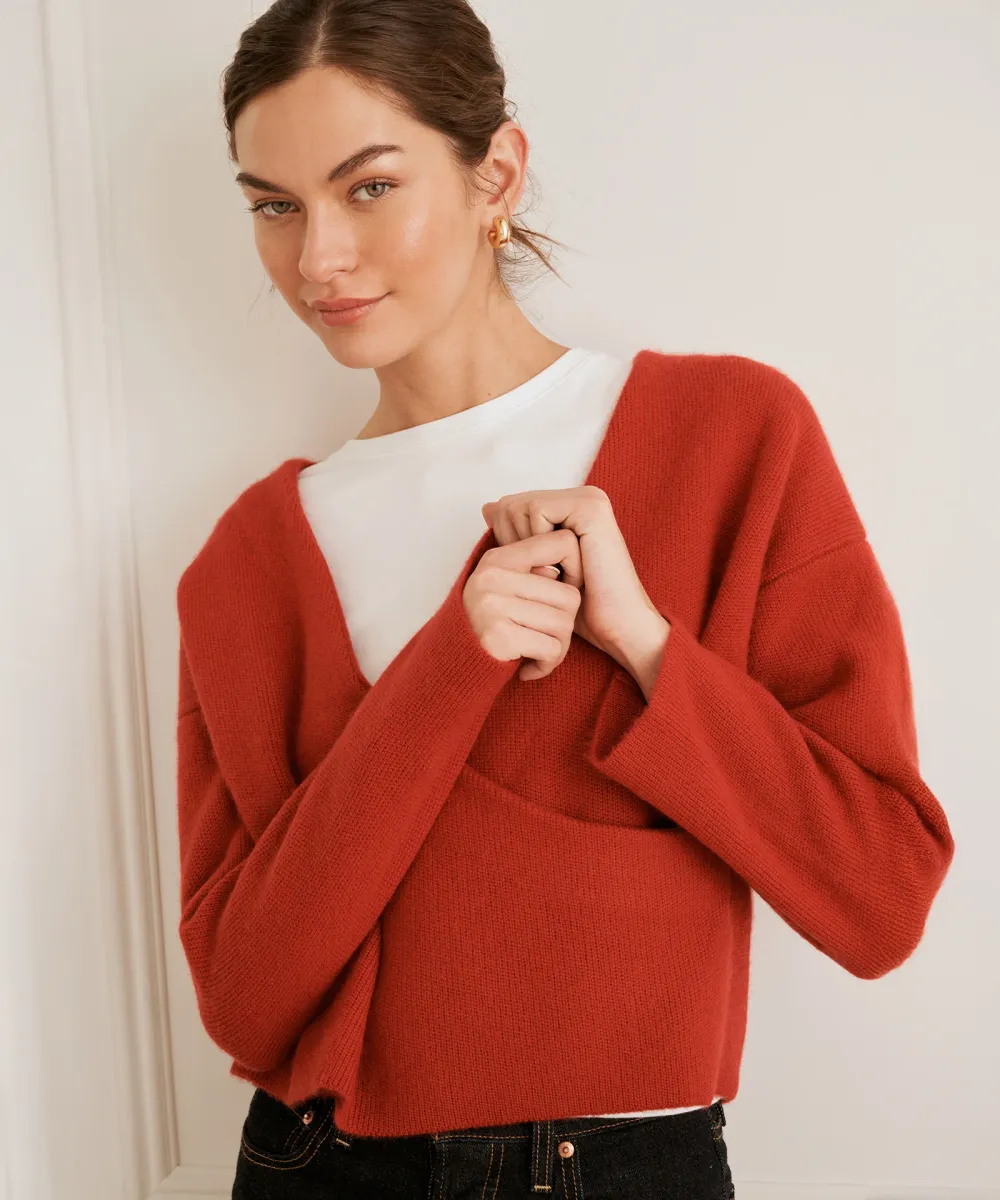 Super Luxe Cashmere Crossover Sweater 3