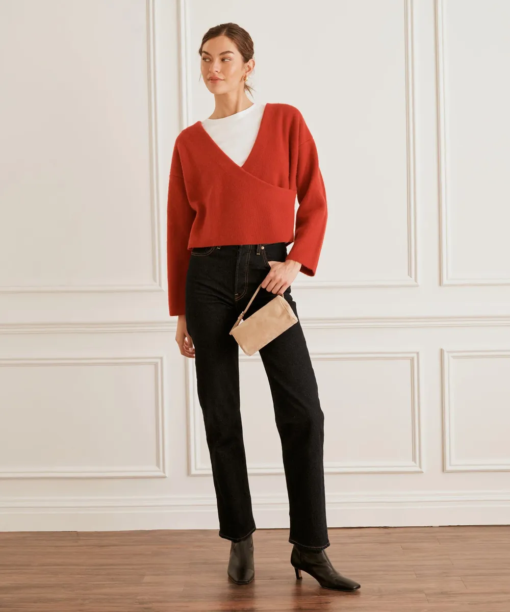Super Luxe Cashmere Crossover Sweater 4