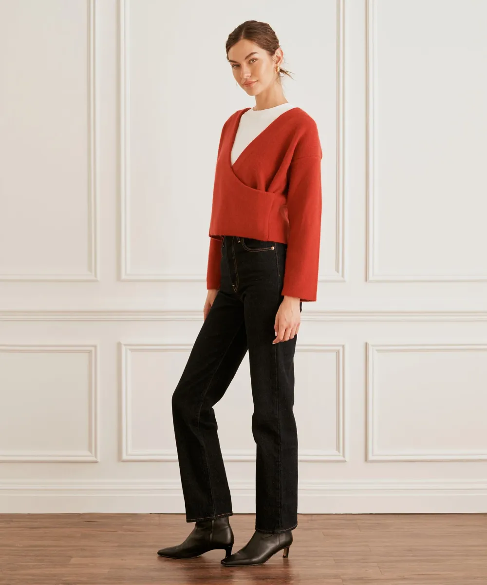 Super Luxe Cashmere Crossover Sweater 5