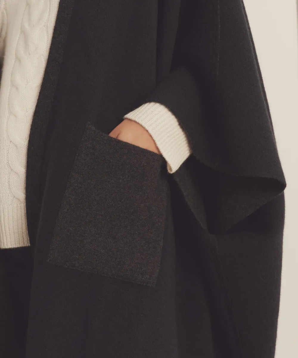 Super Luxe Cashmere Double Faced Poncho 3