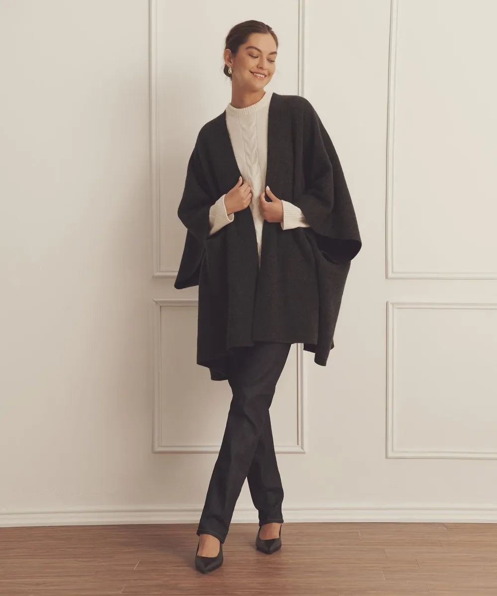 Super Luxe Cashmere Double Faced Poncho 5