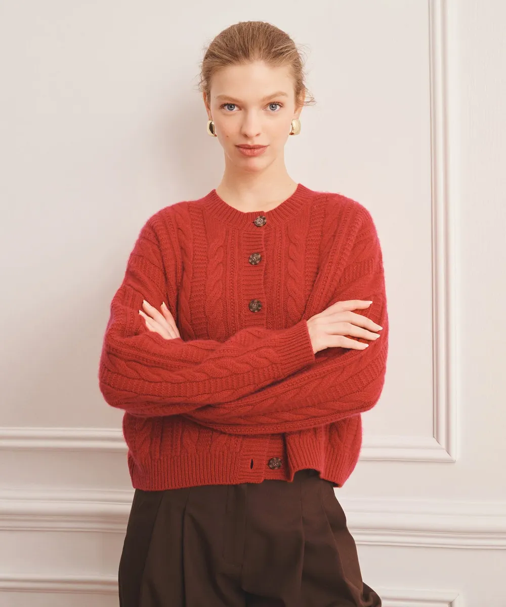 Super Luxe Cashmino Cable Cardigan 2