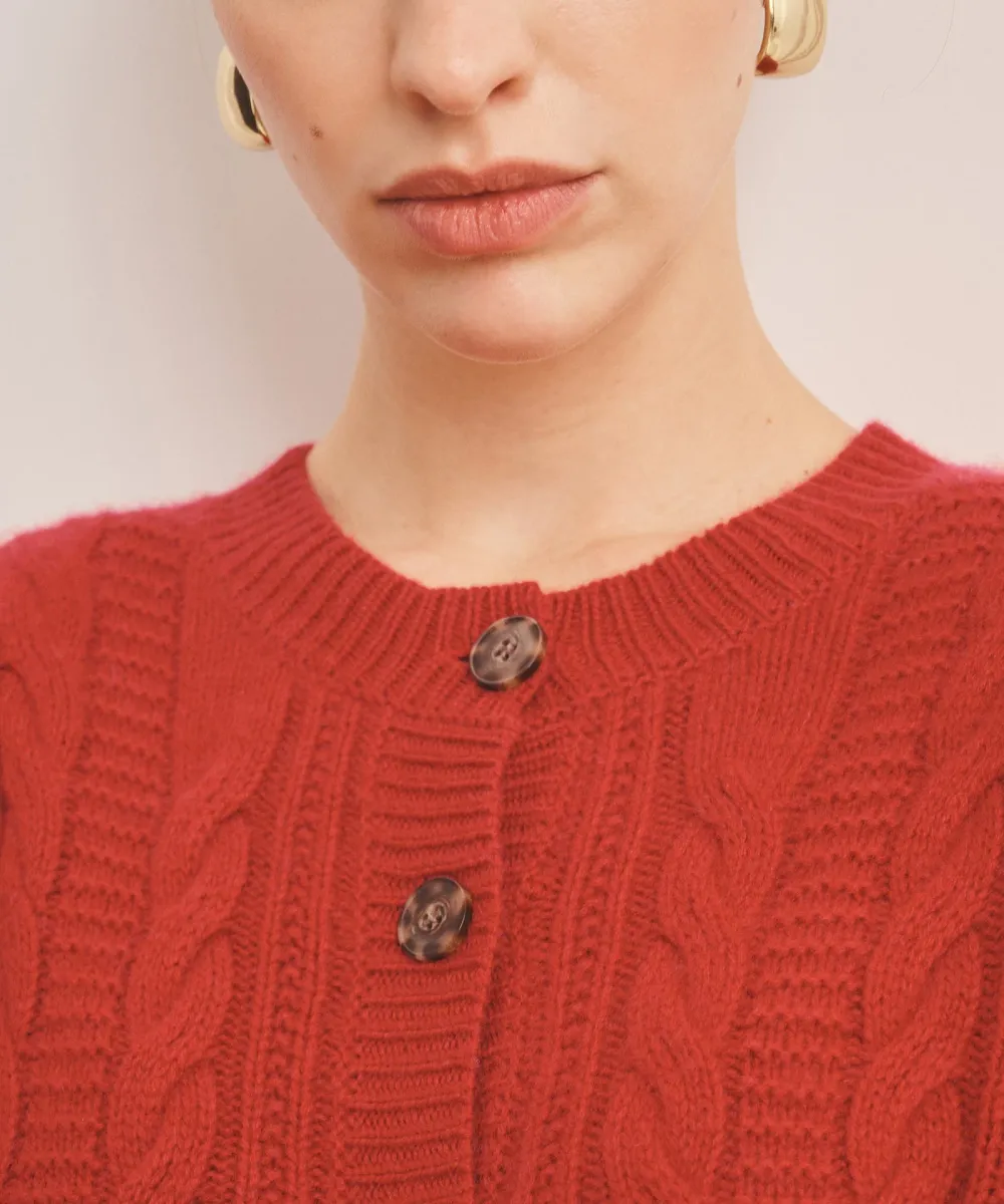 Super Luxe Cashmino Cable Cardigan 3