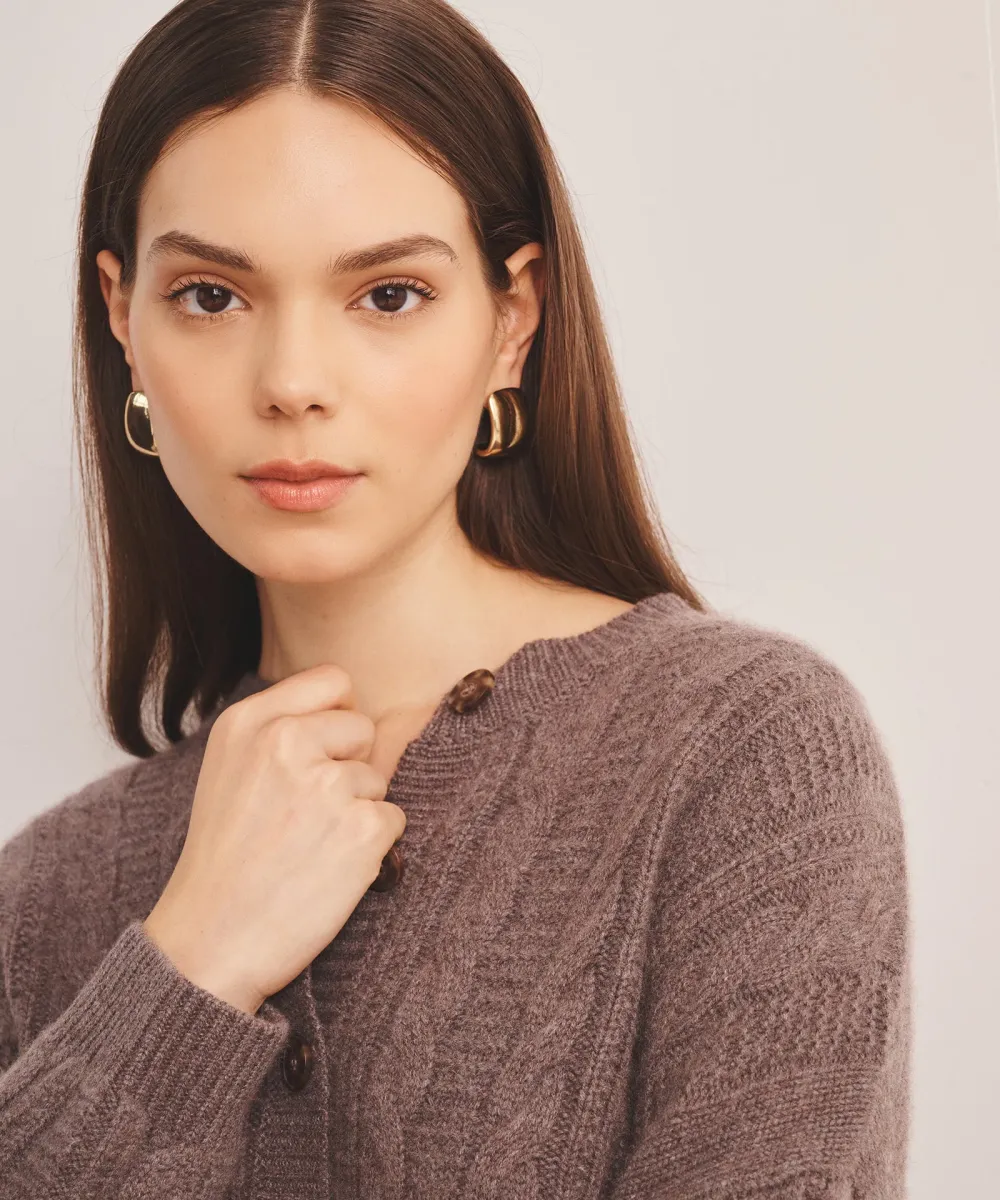 Super Luxe Cashmino Cable Cardigan 5