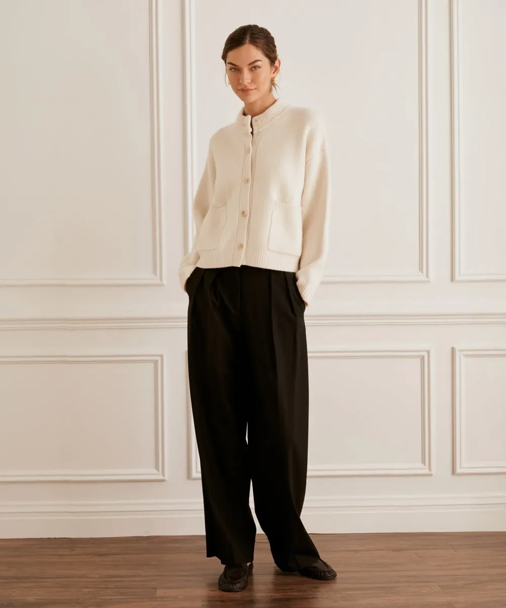 Ultra Luxe Cashmere High Neck Cardigan 2