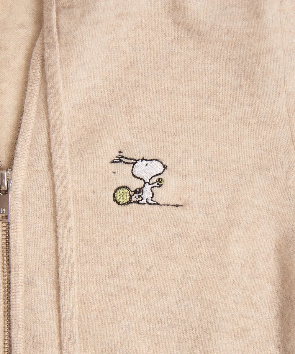 Women's Snoopy Tennis Signature Cashmere Cropped Zip Up Hoodie 2