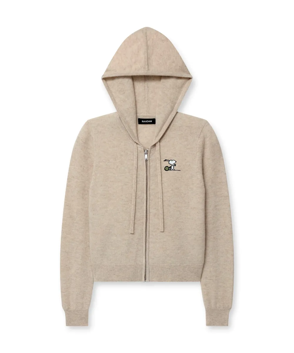 Women's Snoopy Tennis Signature Cashmere Cropped Zip Up Hoodie 6