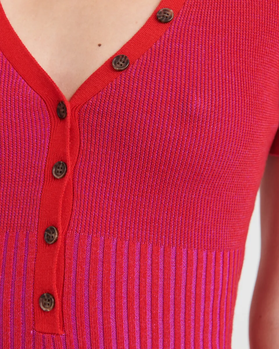 Wool Silk Plaited Polo Dress 2