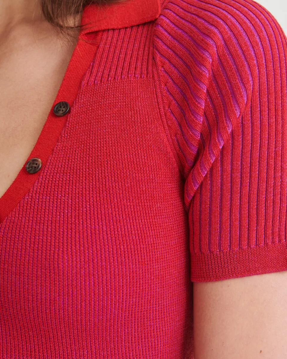 Wool Silk Plaited Polo Dress 4