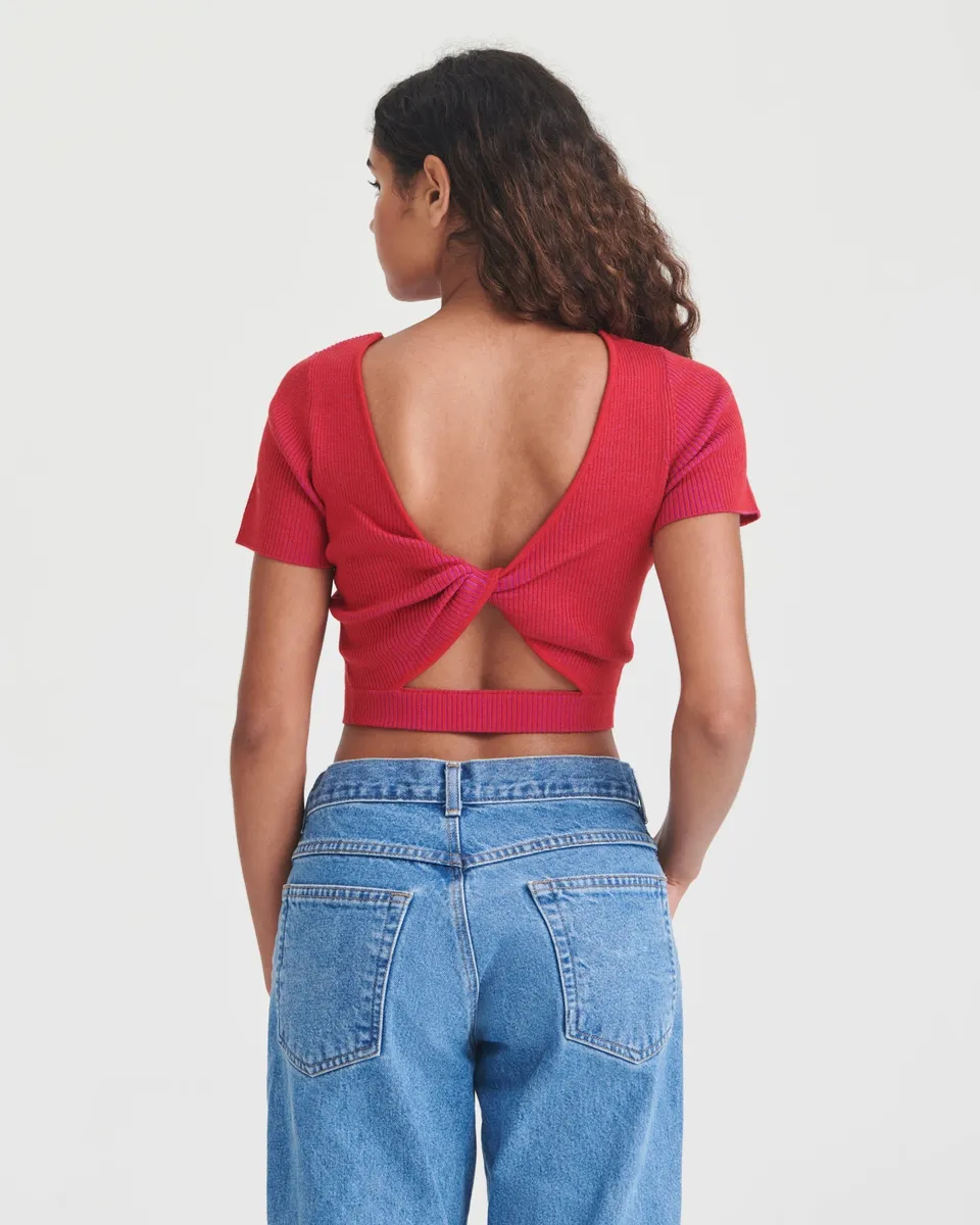 Wool Silk Reversible Twist Top 2