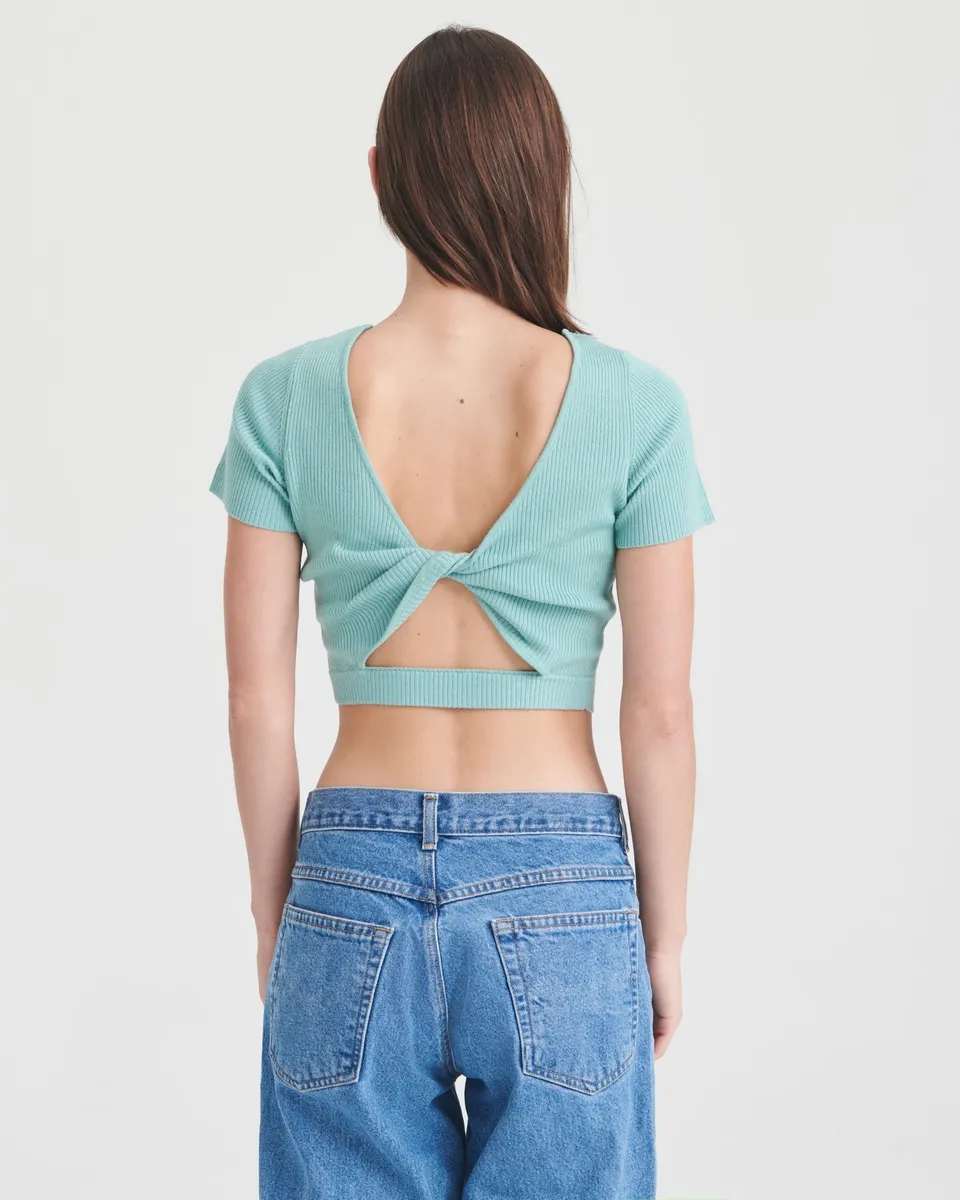 Wool Silk Reversible Twist Top 12