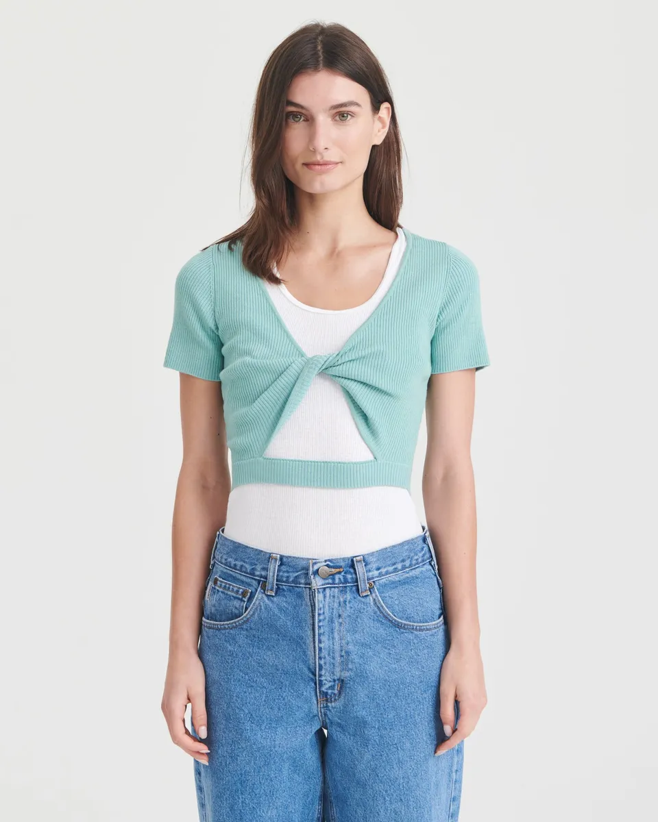 Wool Silk Reversible Twist Top 16