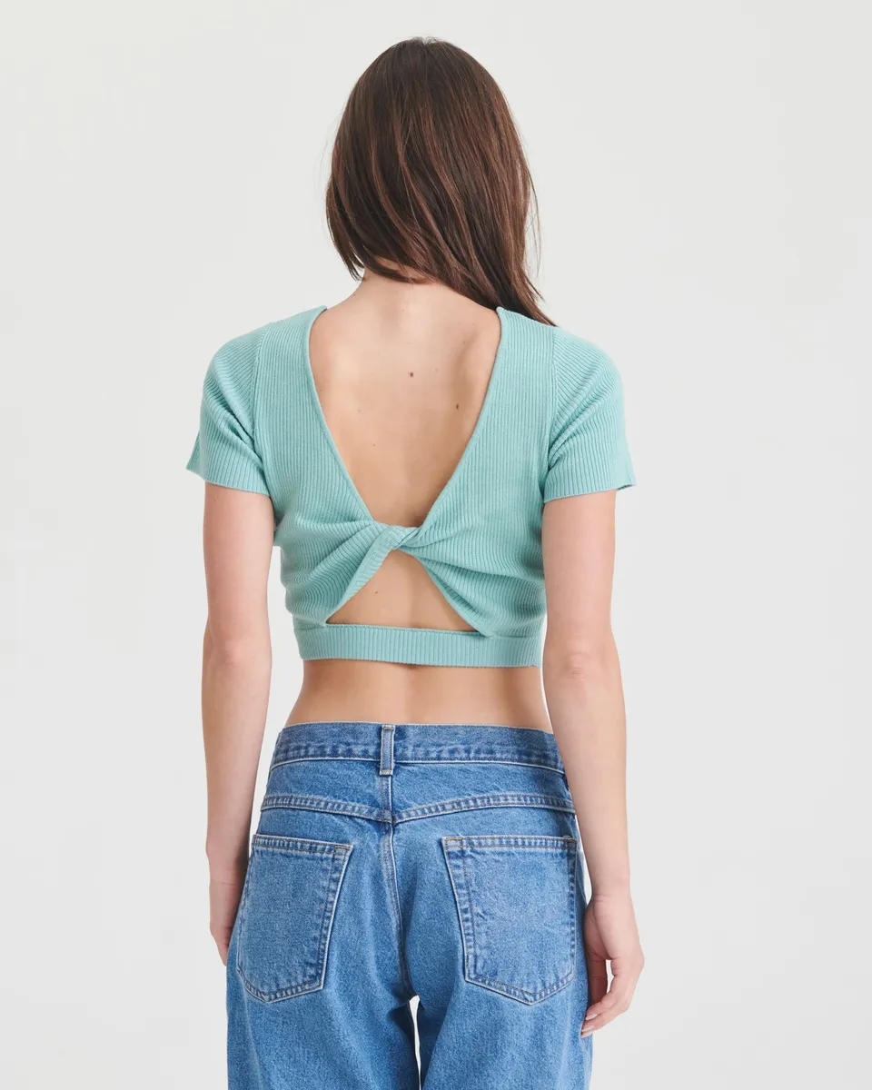 Wool Silk Reversible Twist Top 17