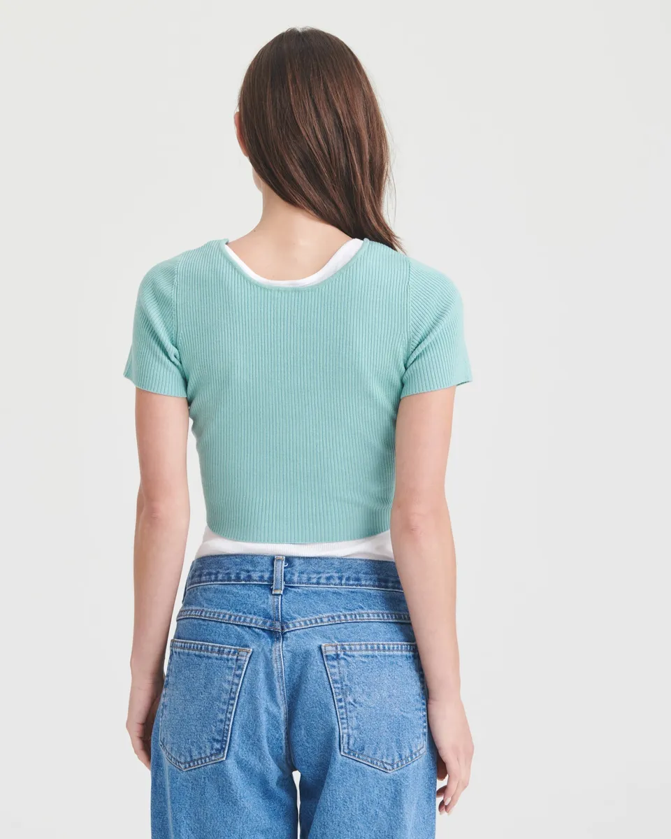 Wool Silk Reversible Twist Top 18