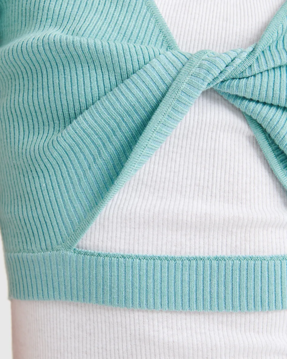 Wool Silk Reversible Twist Top 20