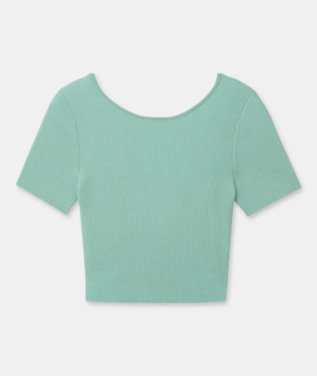 Wool Silk Reversible Twist Top 21