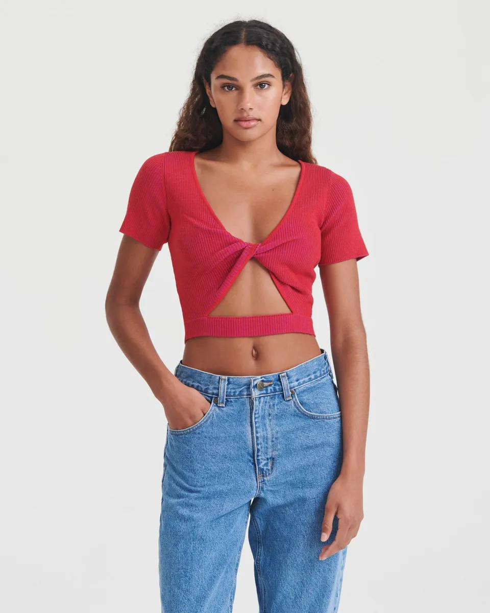 Wool Silk Reversible Twist Top 5