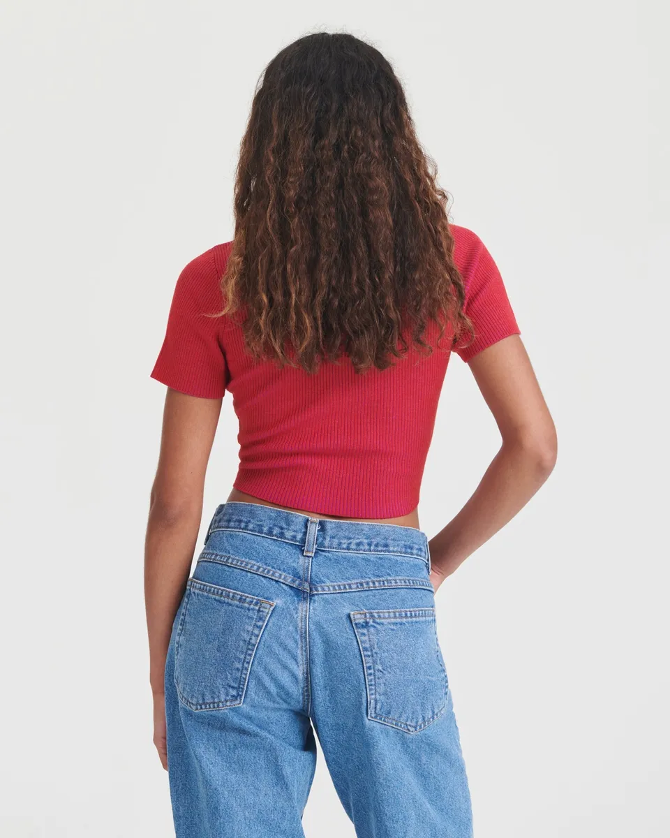 Wool Silk Reversible Twist Top 6