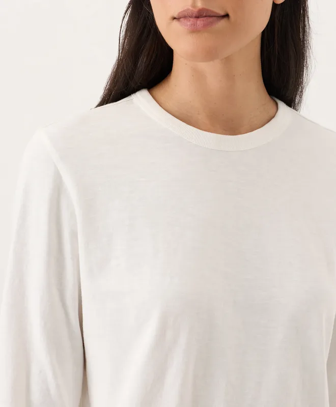 Organic Soft-Slub Essential Crewneck Long Sleeve Tee 2