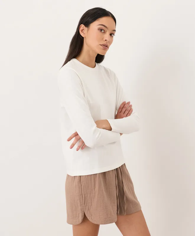 Organic Soft-Slub Essential Crewneck Long Sleeve Tee 4