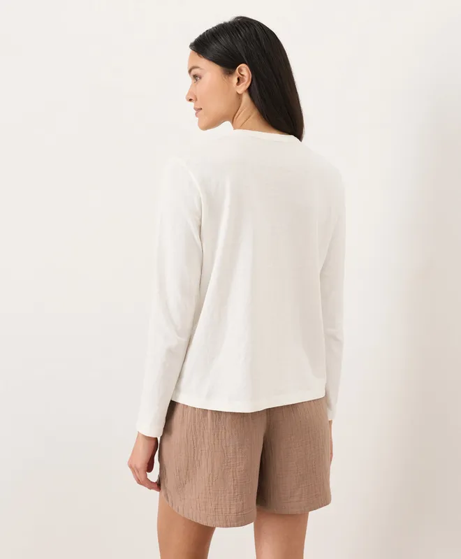 Organic Soft-Slub Essential Crewneck Long Sleeve Tee 5