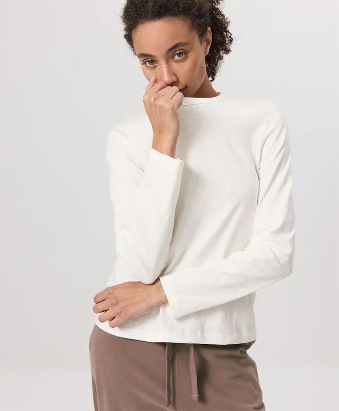 Organic Soft-Slub Essential Crewneck Long Sleeve Tee 7