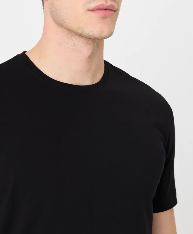 PACT Men's Black Cool Stretch Classic Fit Crewneck Tee S 3