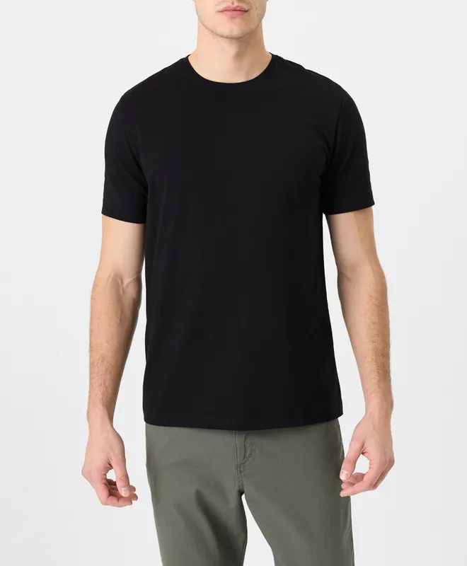 PACT Men's Black Cool Stretch Classic Fit Crewneck Tee S 5