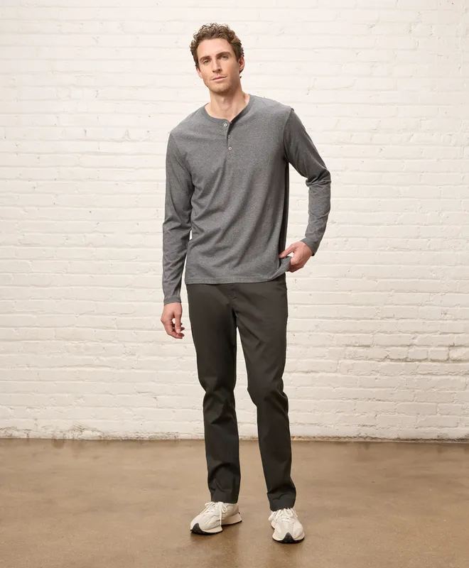 PACT Men's Medium Grey Heather Softspun Long Sleeve Henley XL 3