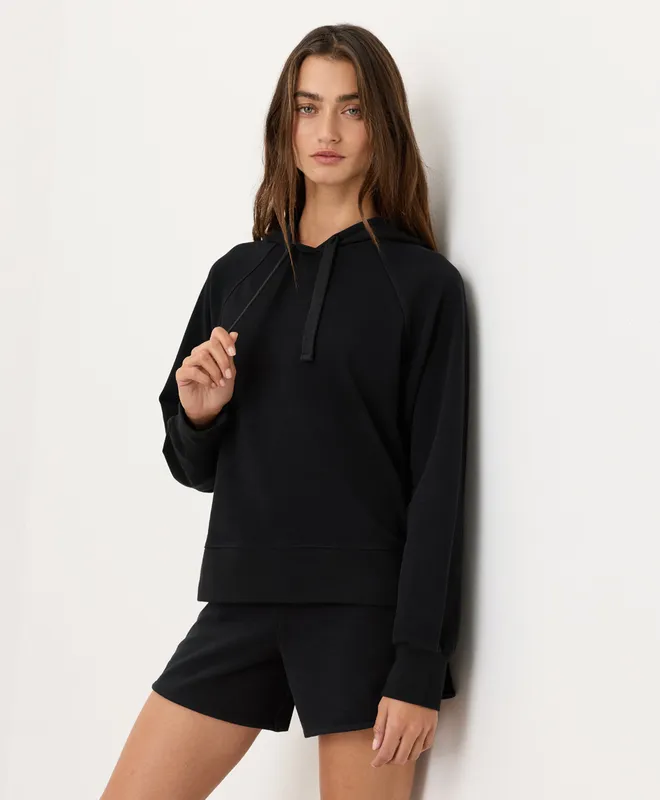 PACT Women's Black CloudKnit Hoodie XS 4