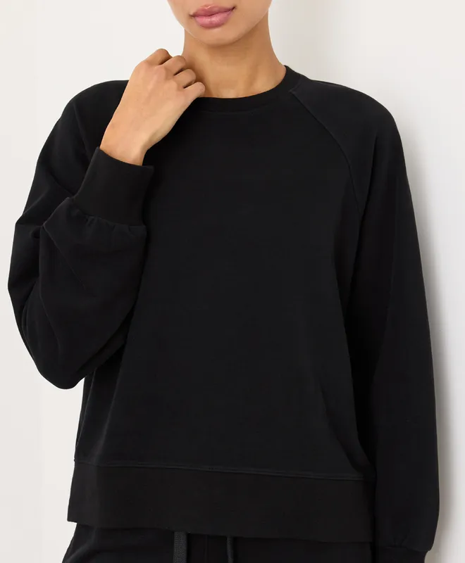 PACT Women's Black CloudKnit Raglan Crew XS 2