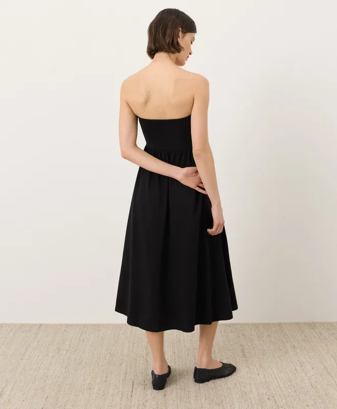 PACT Women's Black Fit & Flare Strapless Dress XS 2