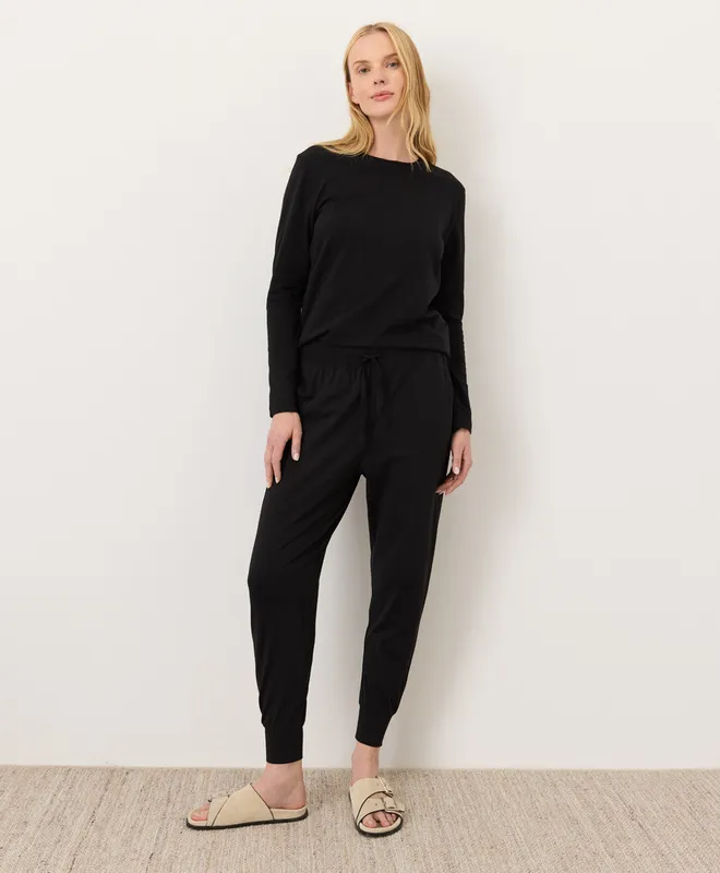 PACT Women's Black Luxe Essential Jogger XS 2