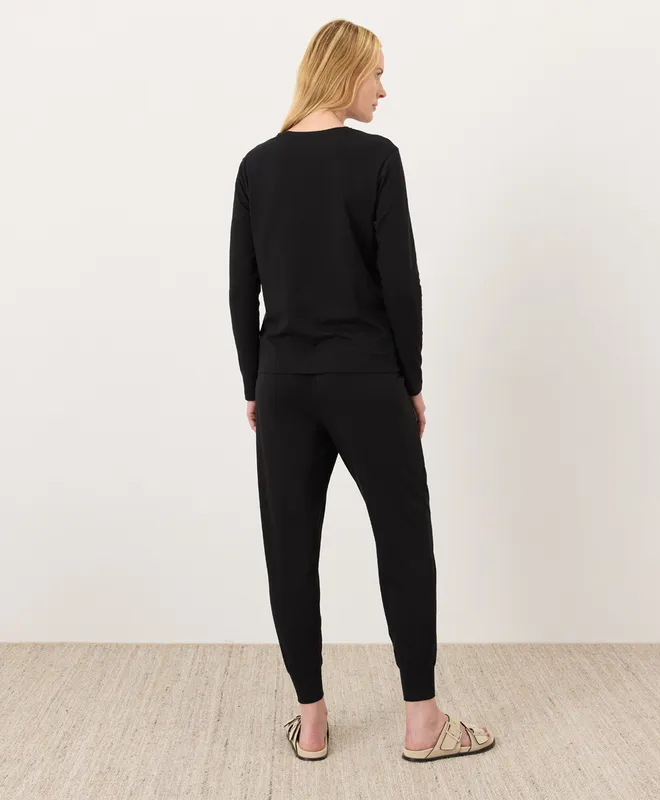 PACT Women's Black Luxe Essential Jogger XS 5