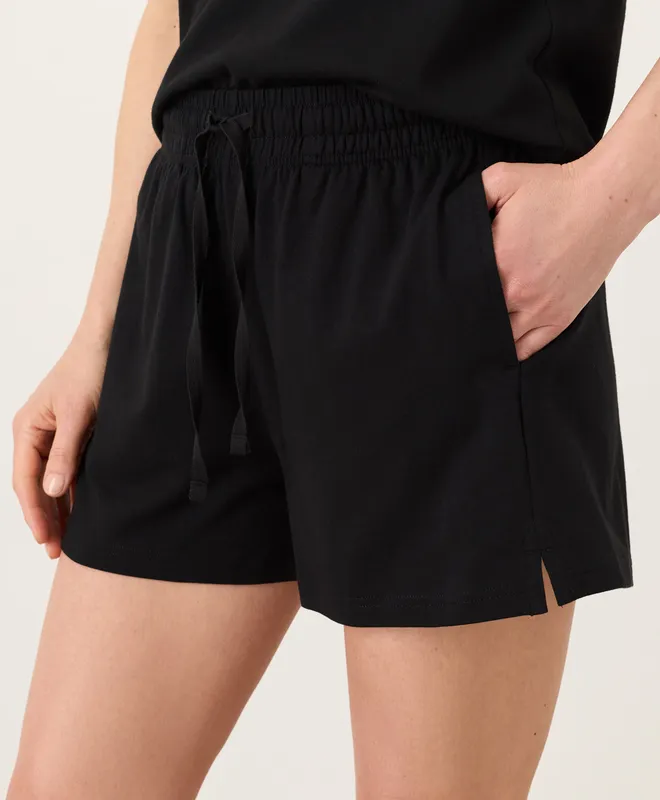 PACT Women's Black Luxe Essential Short S 4