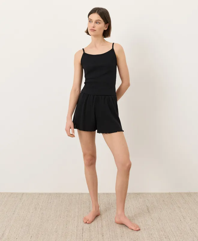 PACT Women's Black Pointelle Cami XS 2