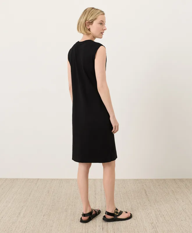 PACT Women's Black Soft-Slub Essential Easy Muscle Tee Dress XS 2