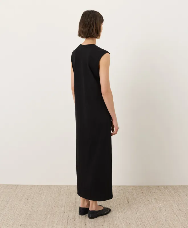 PACT Women's Black Soft-Slub Essential Easy Muscle Tee Maxi Dress XS 2