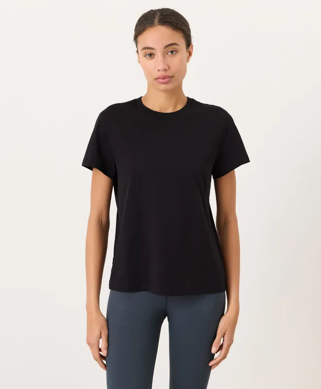 PACT Women's Black Softspun Essential Crewneck Tee XS