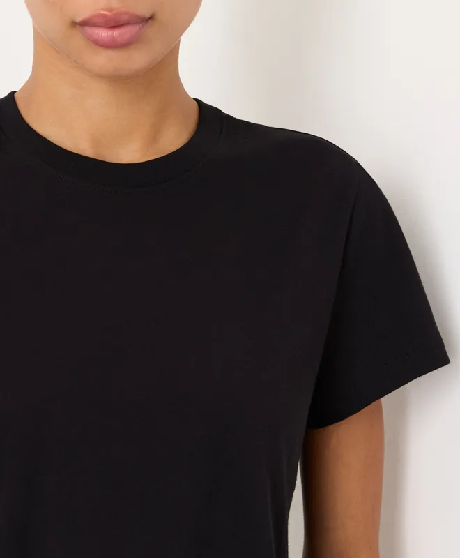 PACT Women's Black Softspun Essential Crewneck Tee XS 2