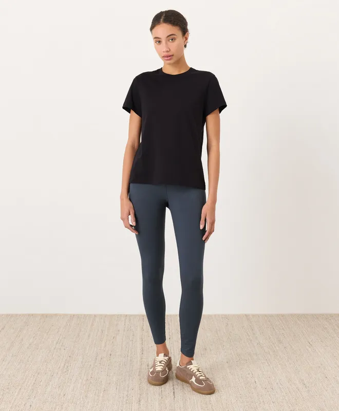 PACT Women's Black Softspun Essential Crewneck Tee XS 3