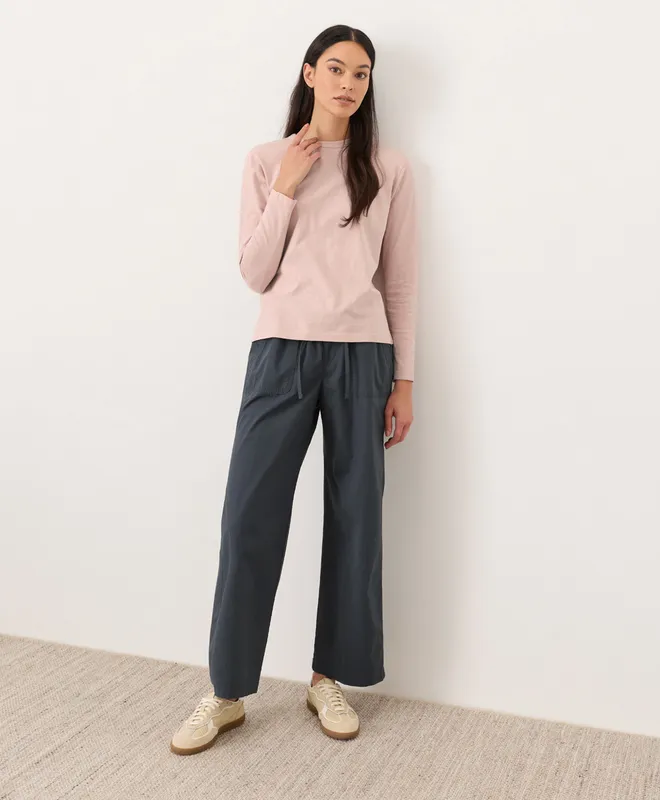 PACT Women's Blush Pink Soft-Slub Essential Crewneck Long Sleeve Tee S 3