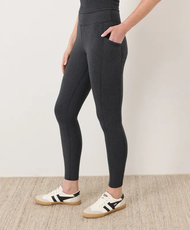 PACT Women's Charcoal Heather On the Go-To Pocket Legging XS