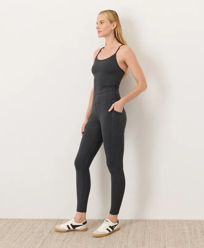 PACT Women's Charcoal Heather On the Go-To Pocket Legging XS 3