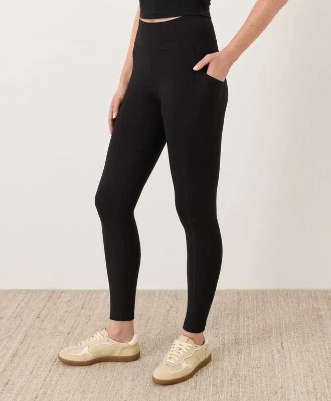 PACT Women's Charcoal Heather On the Go-To Pocket Legging XS 5