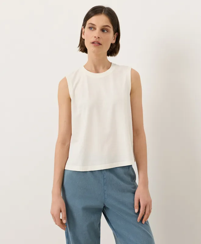 PACT Women's Cream Vintage Jersey Relaxed Tank XL