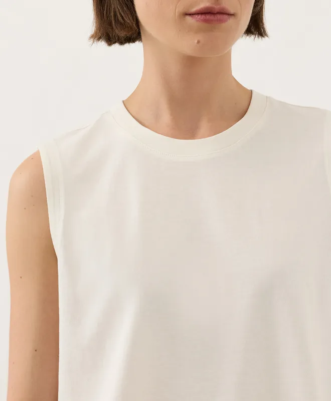 PACT Women's Cream Vintage Jersey Relaxed Tank XL 2