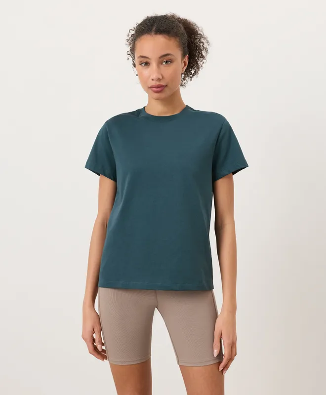 PACT Women's Deep Aqua Softspun Essential Crewneck Tee S