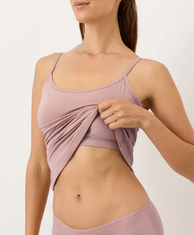 PACT Women's Dusted Violet Everyday Shelf Bra Camisole XS 2